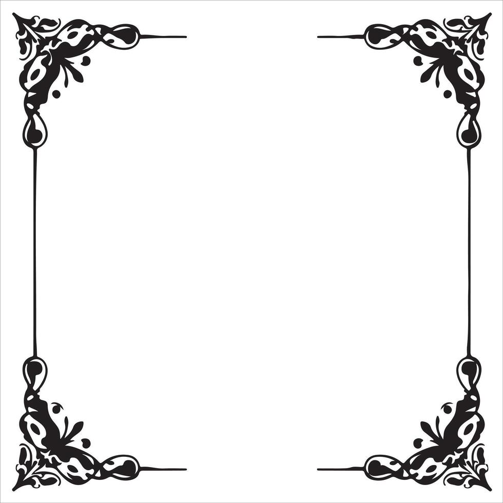 A black and white square frame with ornamental design vector
