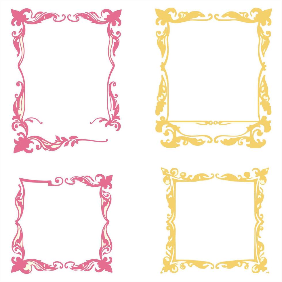 Four different ornate frames vector
