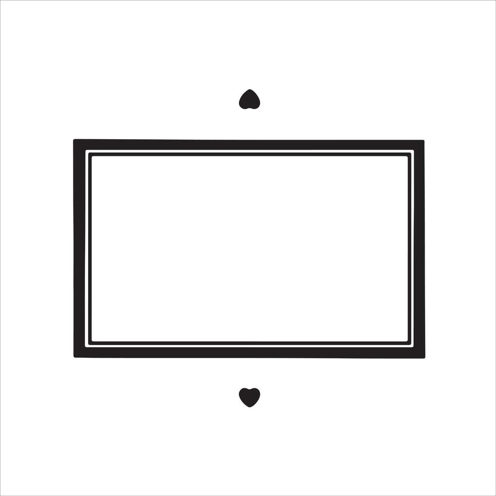 A black square with a heart in the middle vector