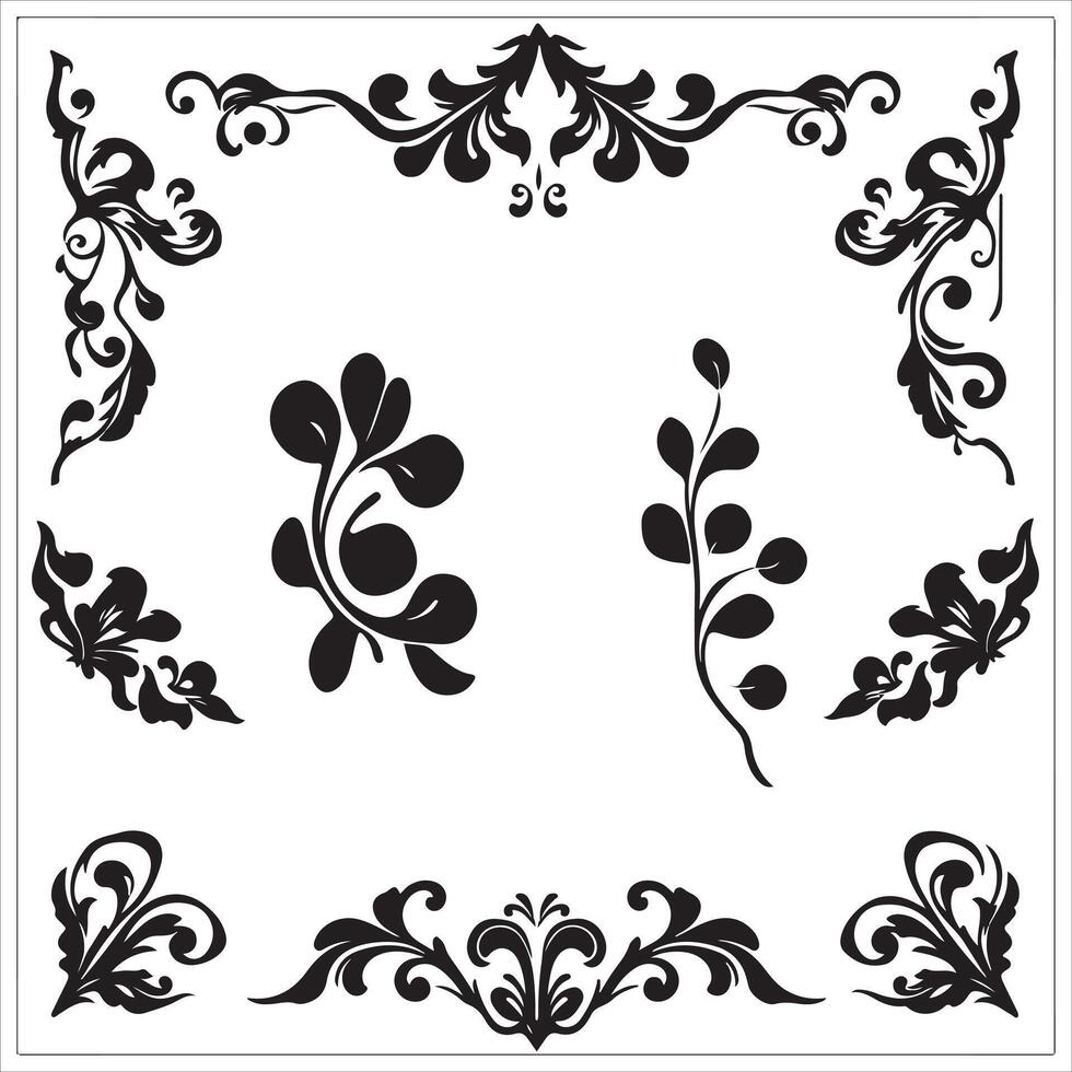 Decorative floral design elements vector