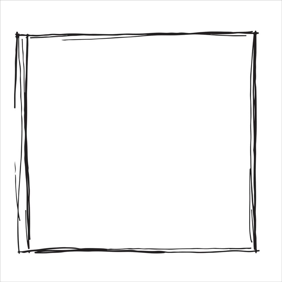 A square frame with a black line drawn on it vector