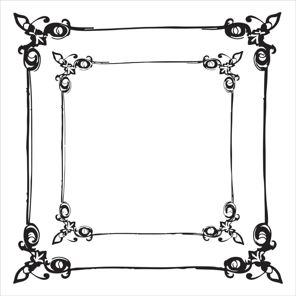 A square frame with ornate design vector