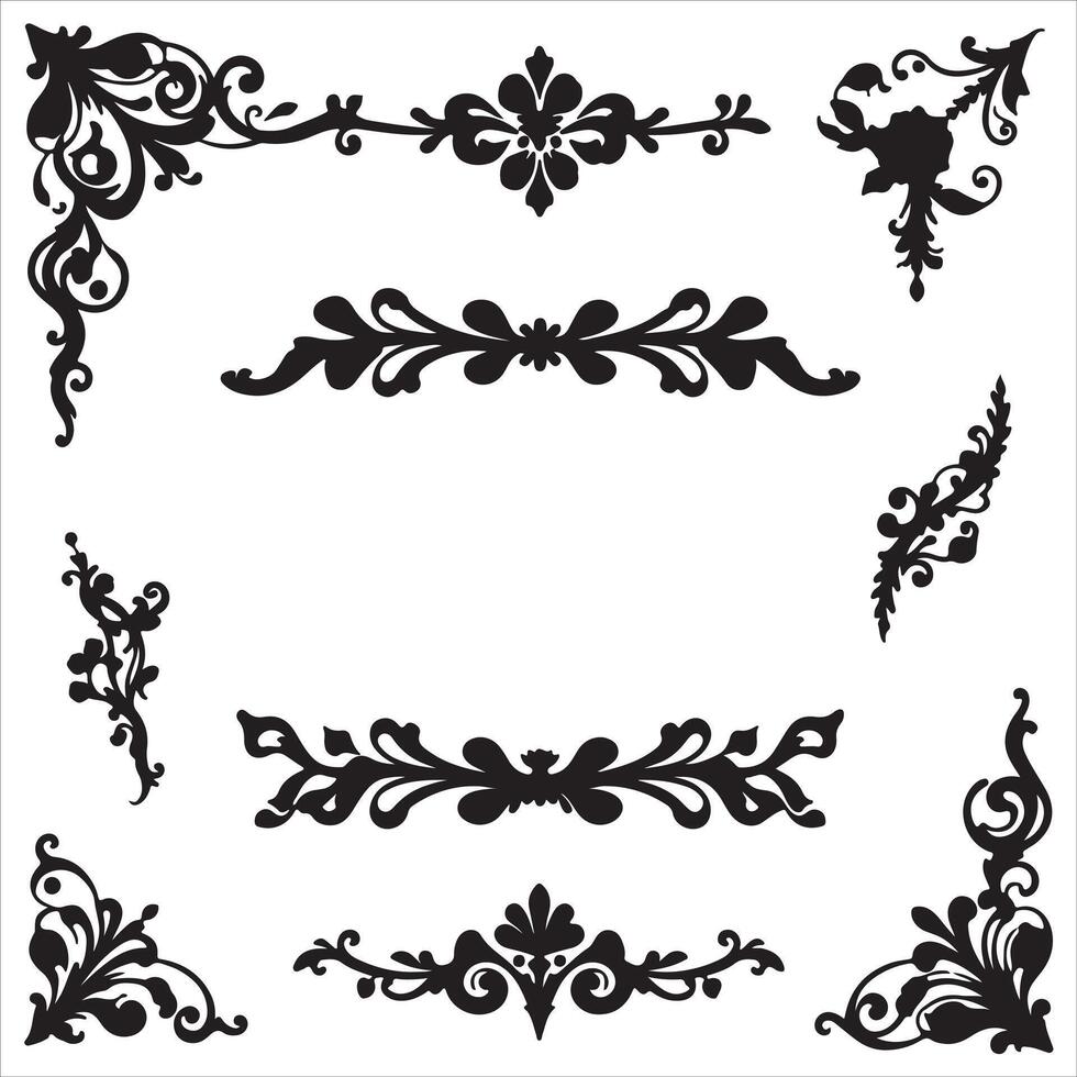 Decorative floral borders and frames vector