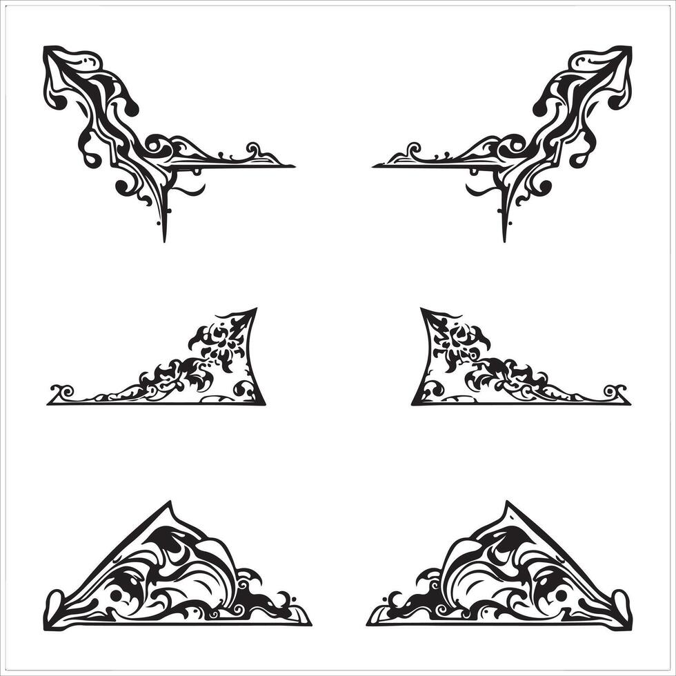 Four ornate decorative elements vector