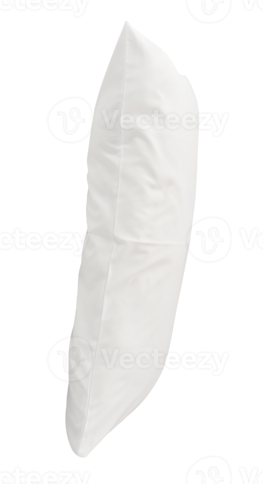 One white pillow after use isolated with clipping path in file format png