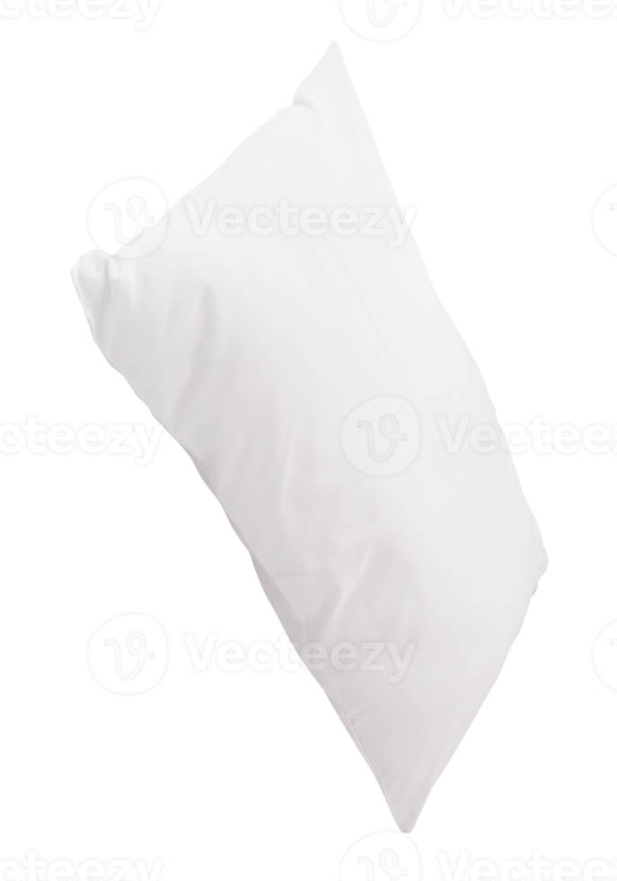 White pillow after use isolated with clipping path in file format png