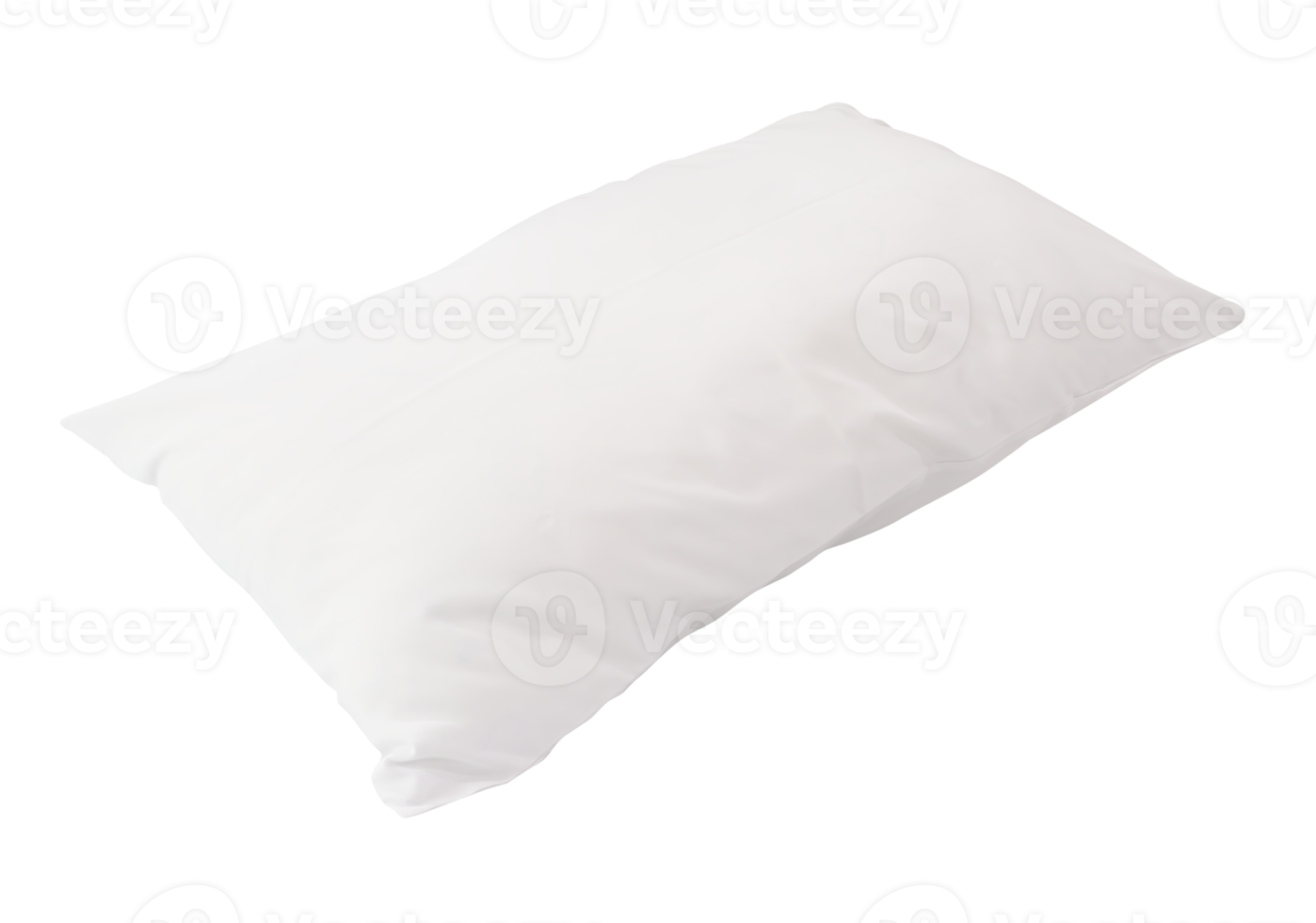 One clean white pillow after use isolated with clipping path in file format png