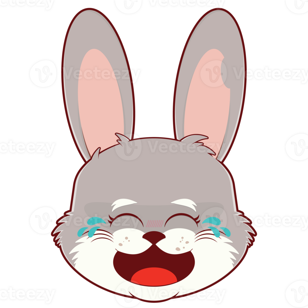 face of rabbit laughing cartoon png