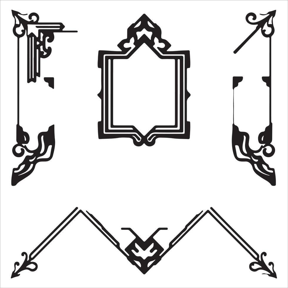 Art nouveau frame elements vector