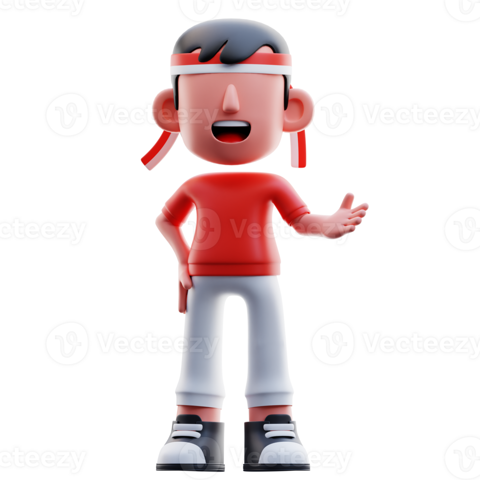 Kid Explaining Pose 3D Illustration png
