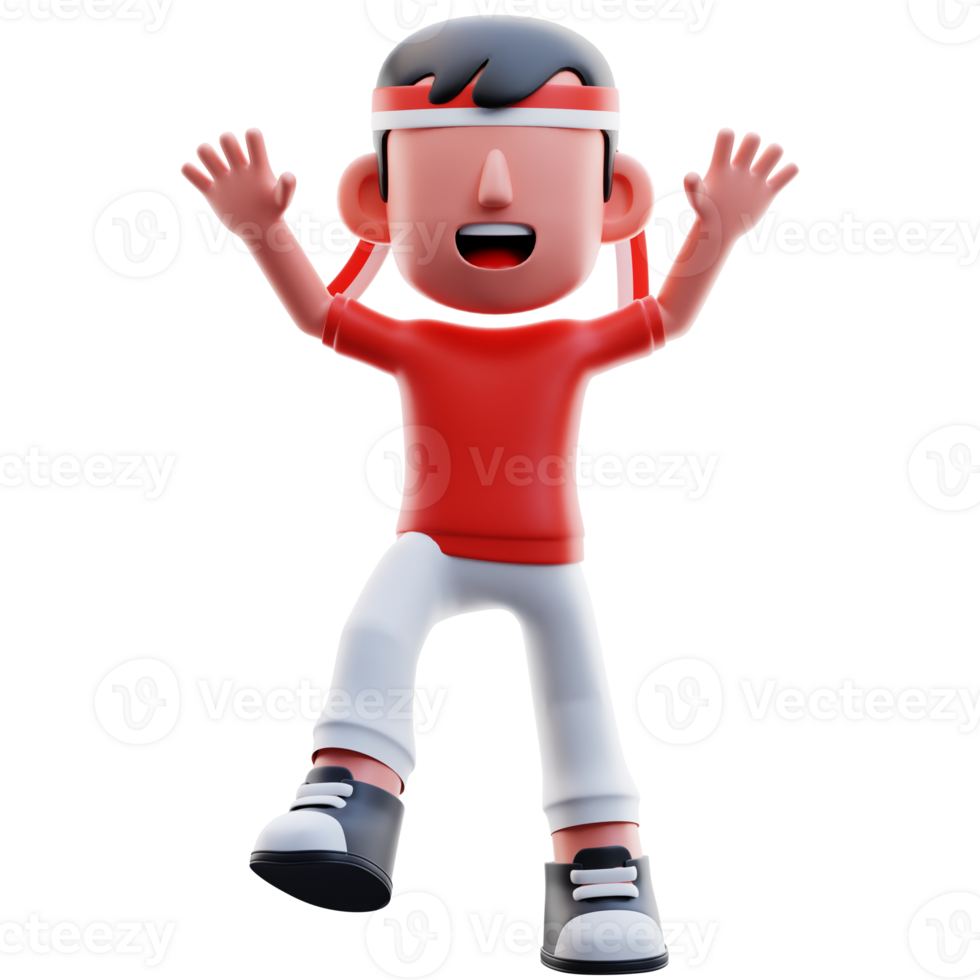 Hurray Kid Pose 3D Illustration png