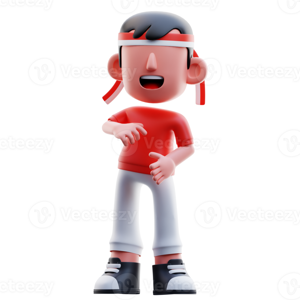 Cheerfull Kid Pose 3D Illustration png