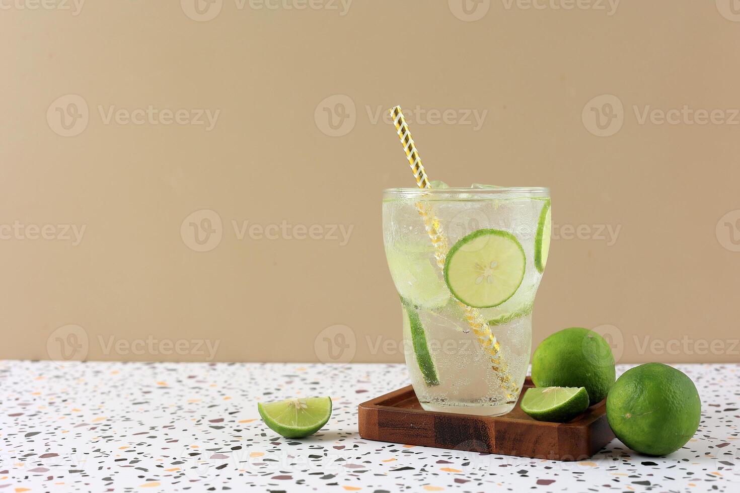 Glasses of Natural Lemonade Mojito photo