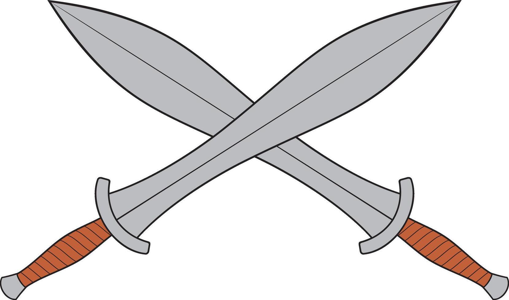 Crossed Spartan Swords Color vector