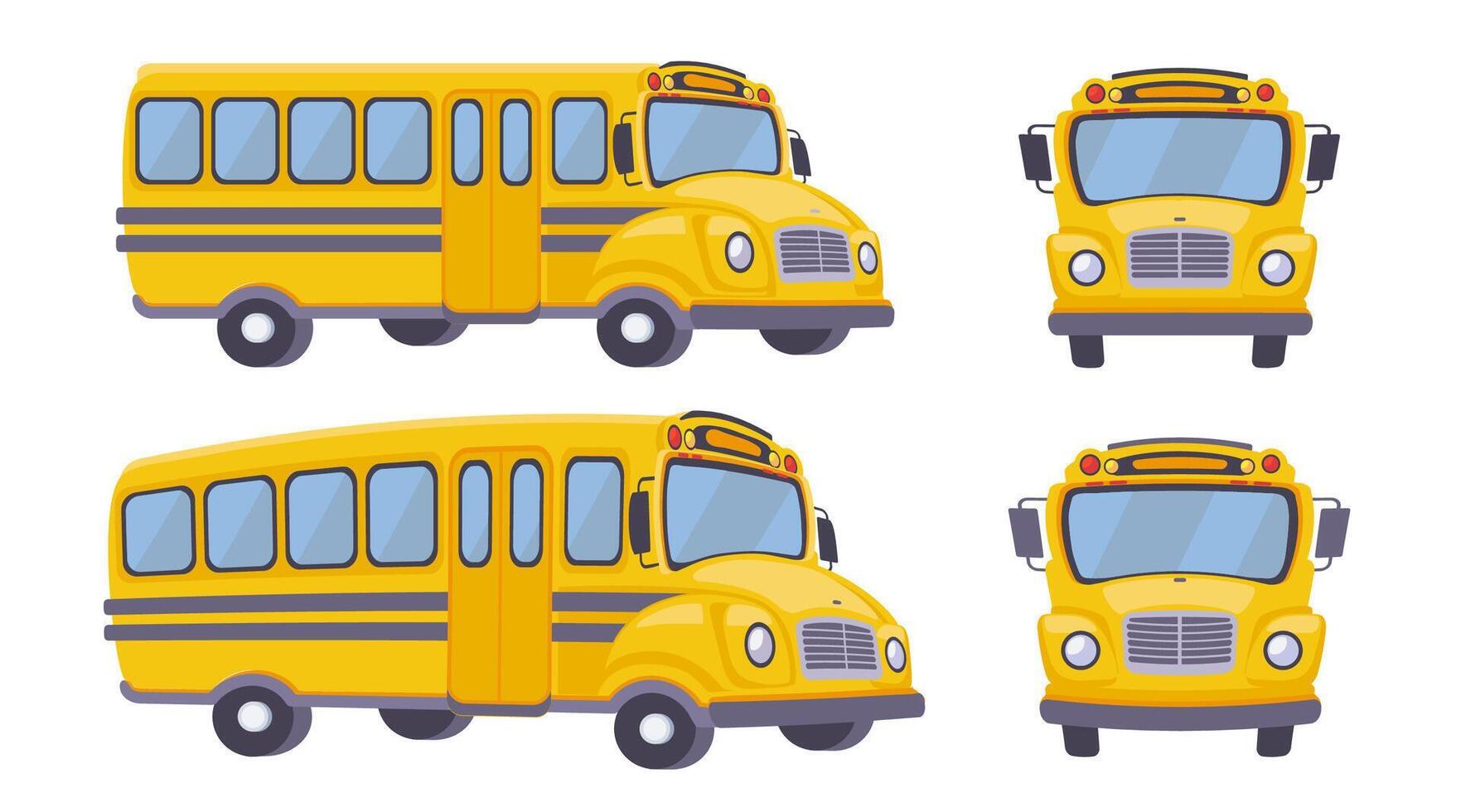 Yellow school bus illustrations vector