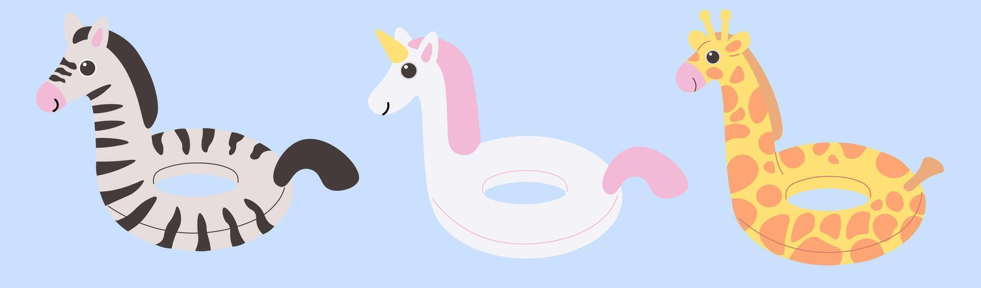inflatable rings set with zebra vector