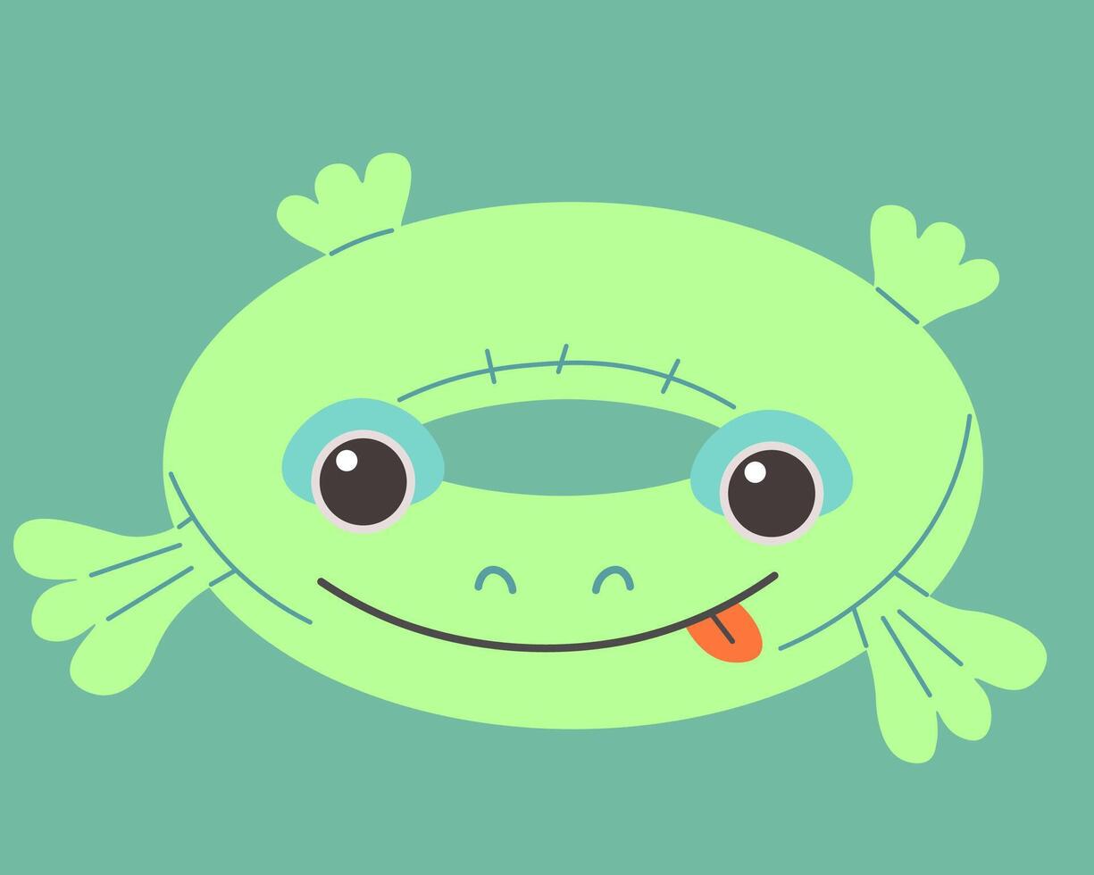 inflatable ring frog vector