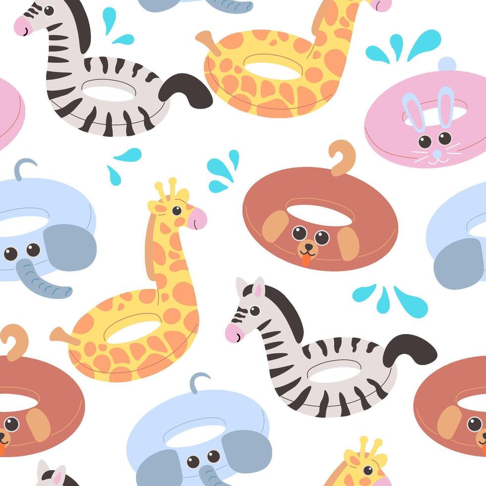 seamless pattern with zebra elephant and giraffe vector