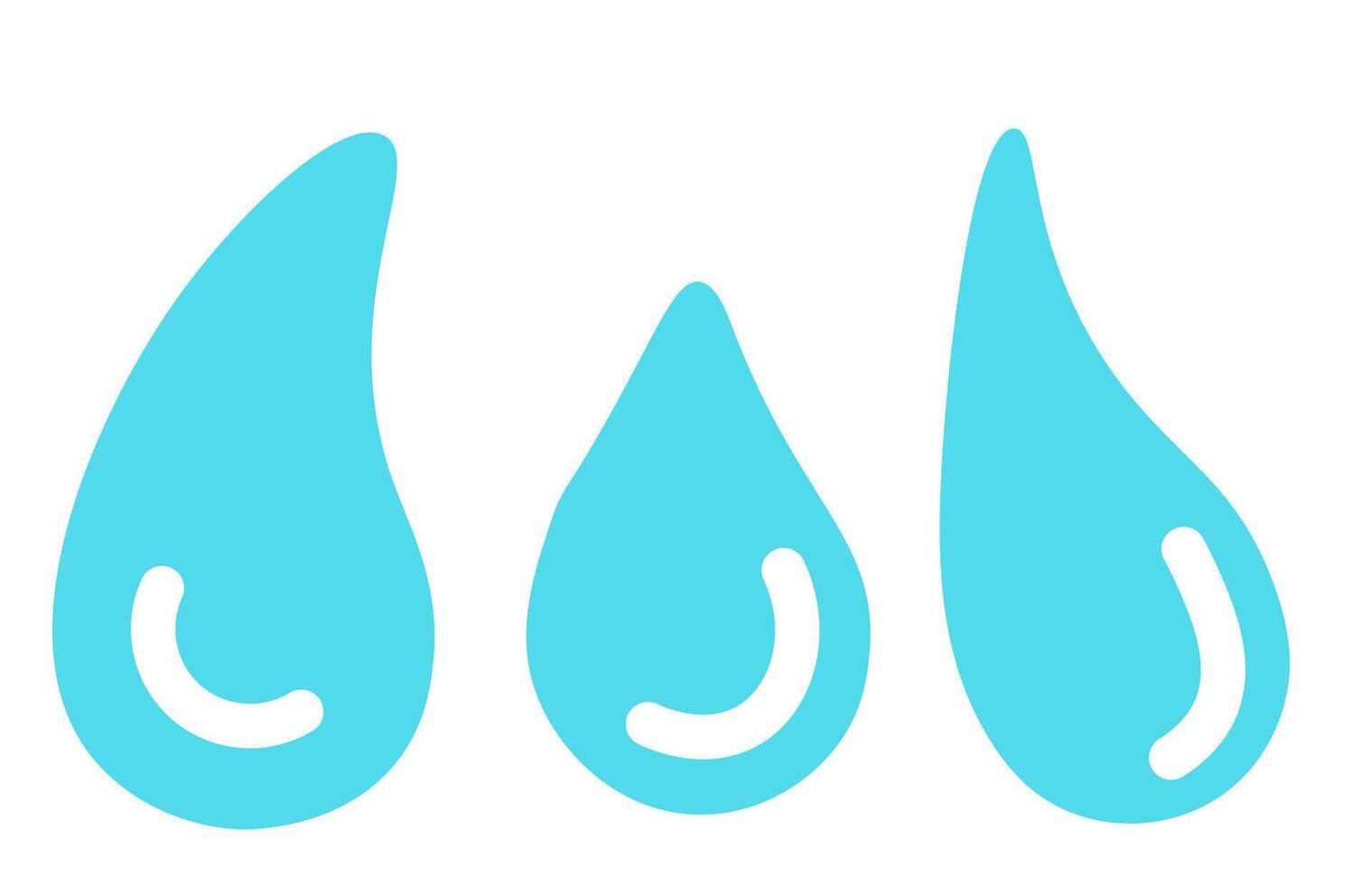 blue simple water droplet set vector