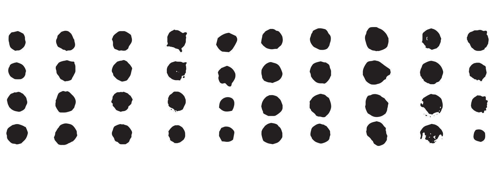 A black and white drawing of a bunch of black spots vector