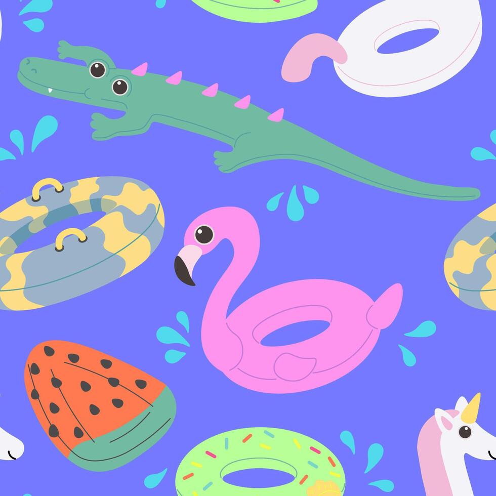 Colorful inflatable pool floaties vector