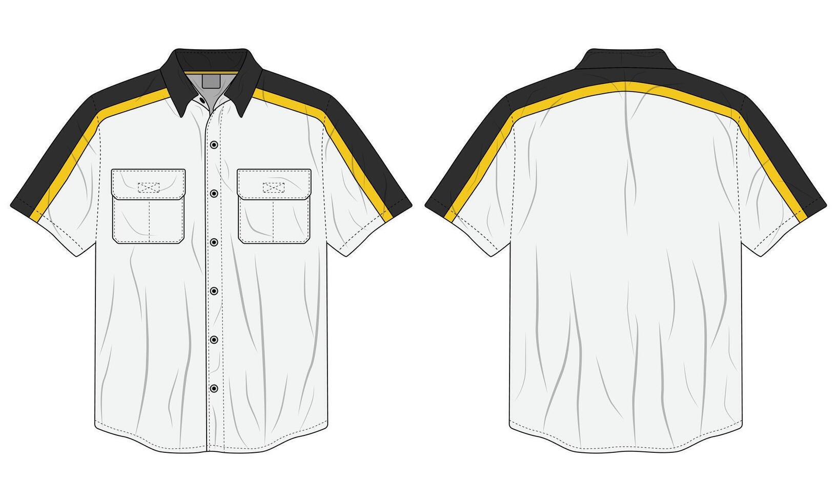 Illustration of Mechanic Work Shirt Front and Back View vector
