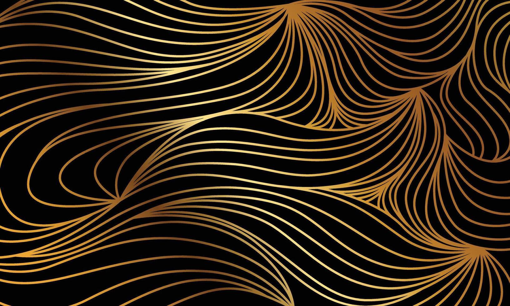Abstract wavy motion gold lines luxury background vector