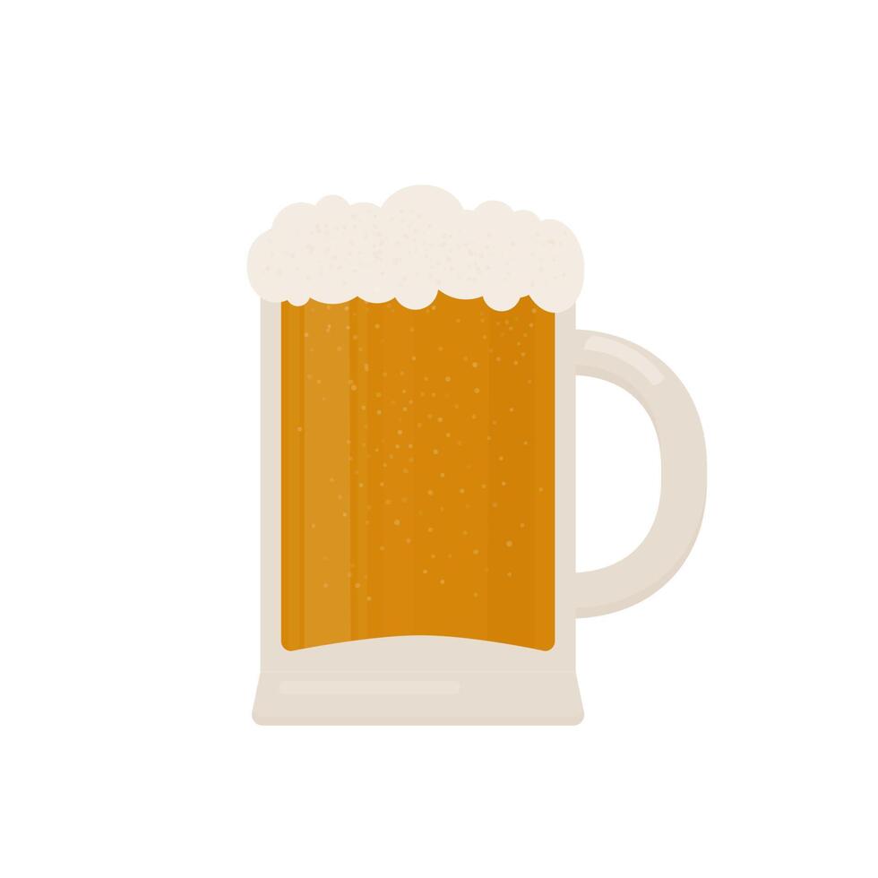 Mug of beer isolated on white. Traditional Bavarian beer festival Oktoberfest. Flat icon. Easy to edit template for logo design, poster, banner, flyer, t-shirt, invitation, sticker, etc. vector