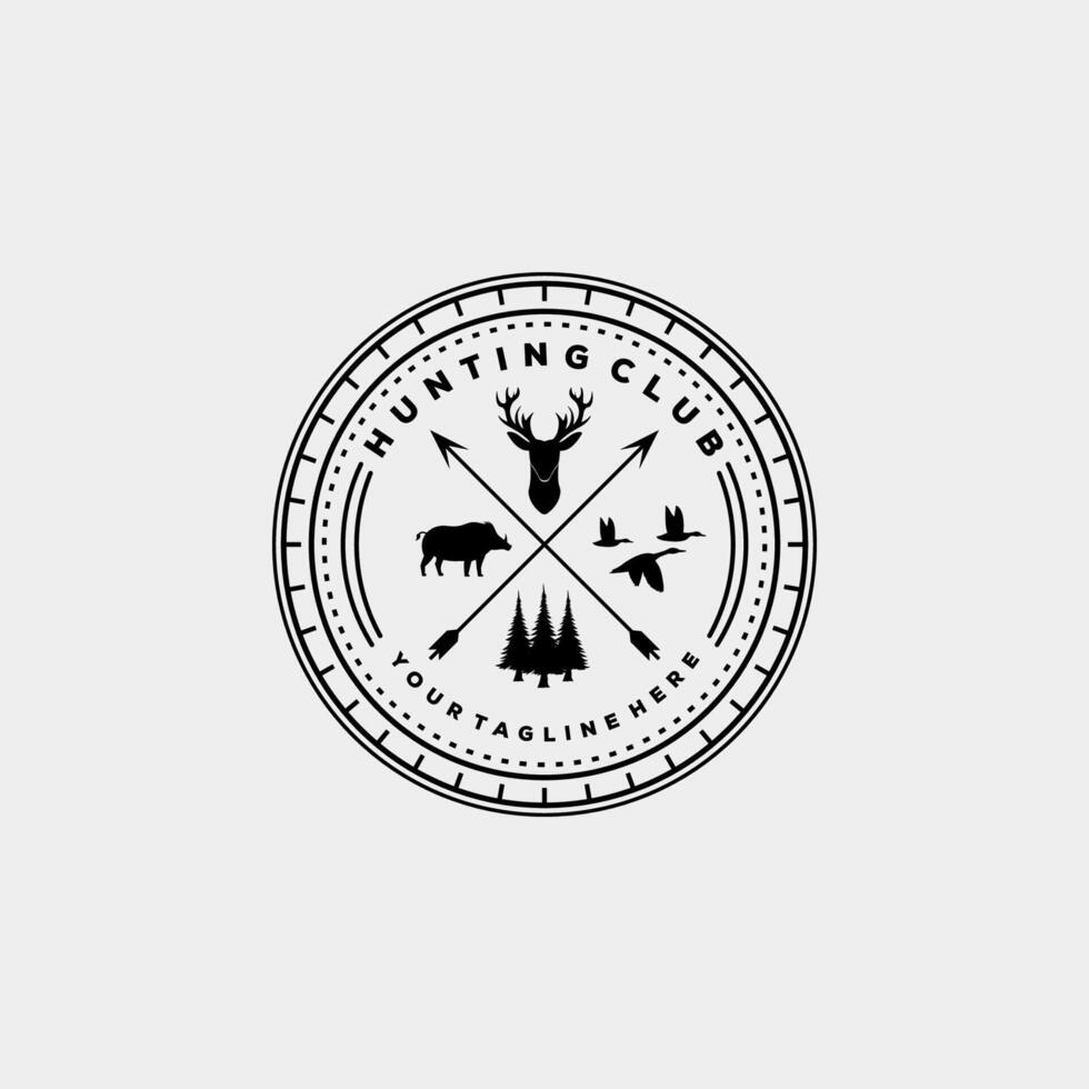 hunting deer bear duck logo vector
