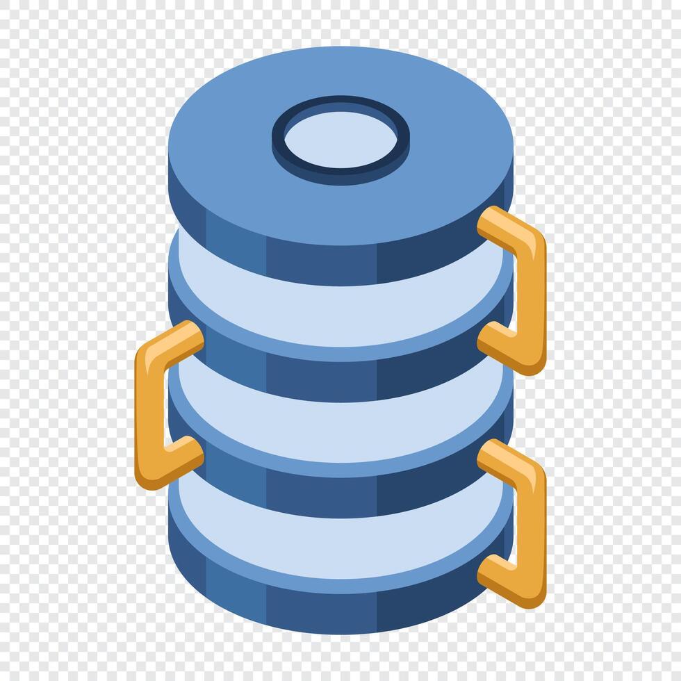 Isometric cloud database. Cloud computing and file cloud storage. Big data storage technology. Isometric technology. illustration. vector