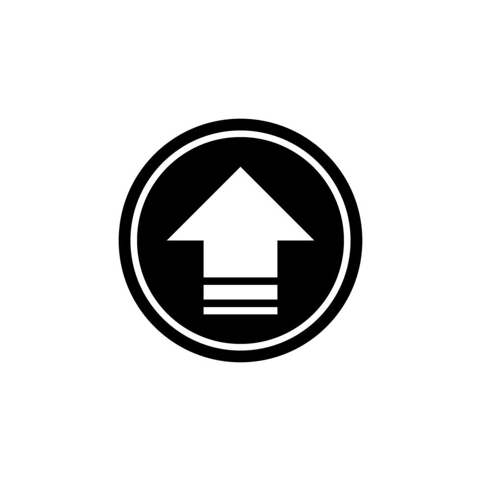 Upload symbol in minimalist black and white design representing digital communication and technology usage vector