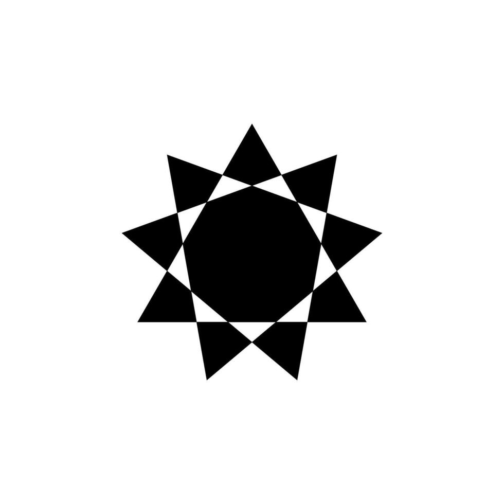 Graphic design featuring a black geometric star shape on a white background in a modern style vector