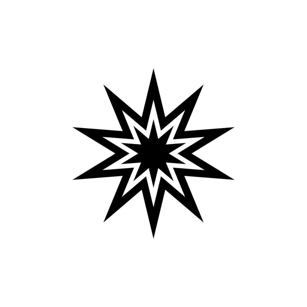 Stylized black starburst design with sharp points created for graphic design and artistic applications vector