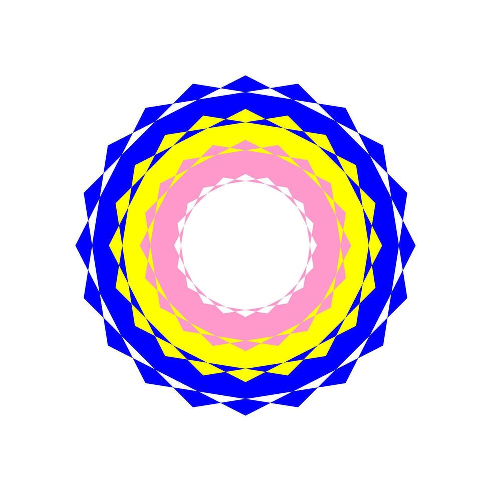 Colorful geometric design featuring concentric circles with vibrant colors on a white background vector