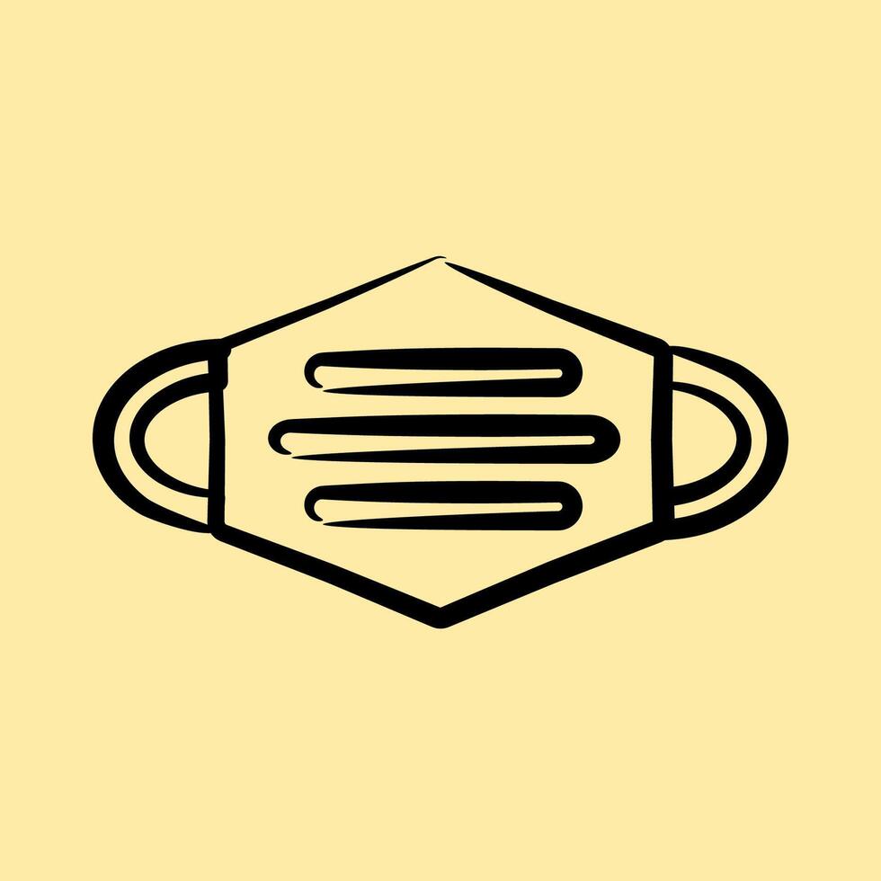 Icon mask. Medical elements. Icon in hand drawn style. vector