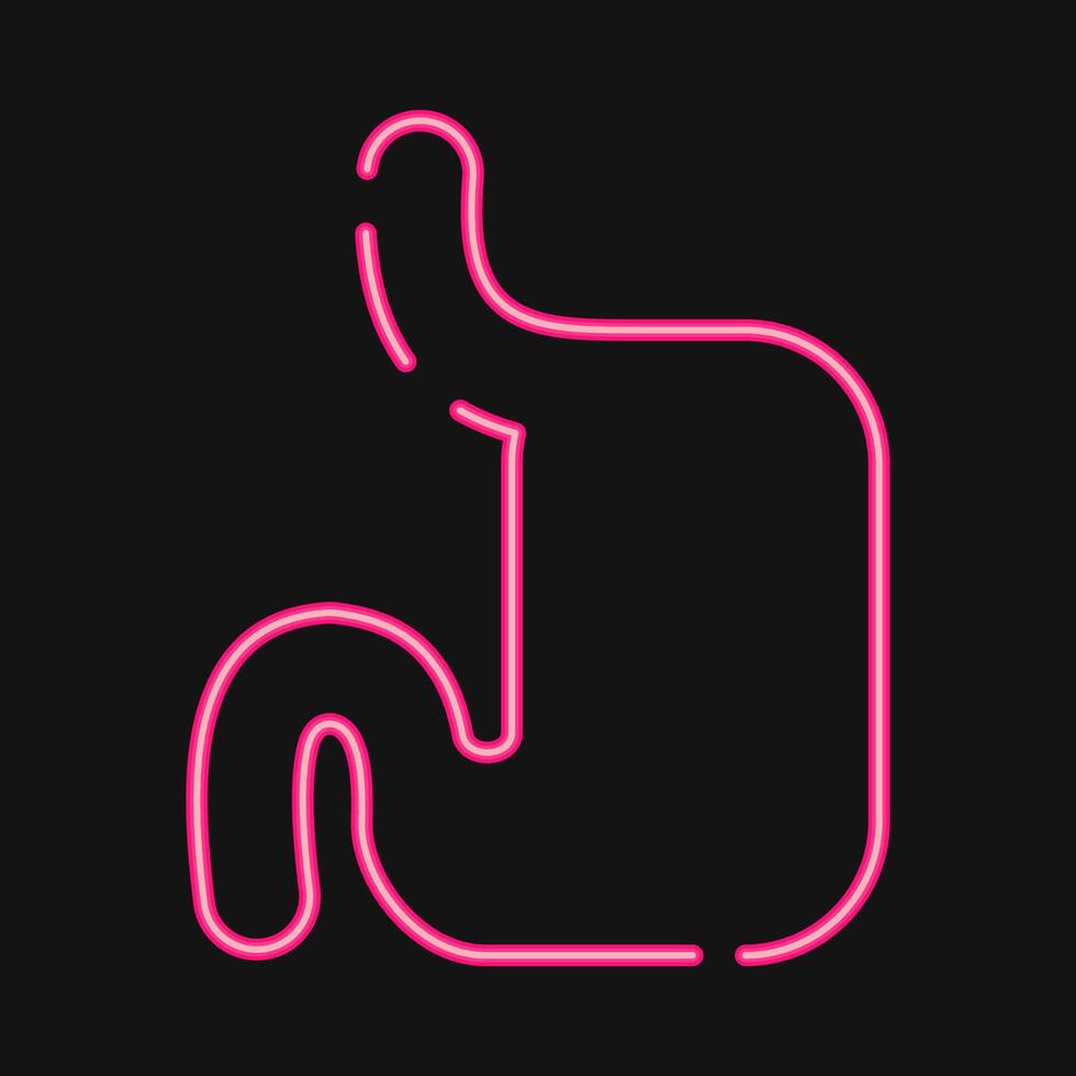 Icon stomach. Medical elements. Icon in neon style. vector