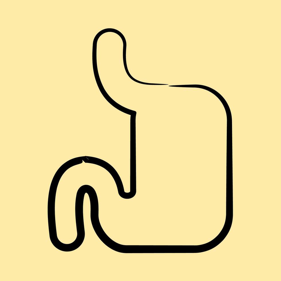 Icon stomach. Medical elements. Icon in hand drawn style. vector