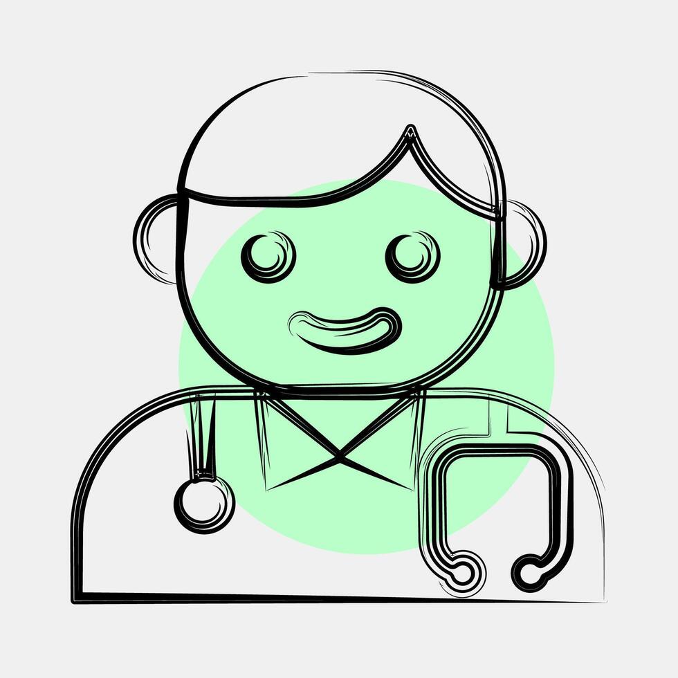 Icon doctor. Medical elements. Icon in color spot style. vector