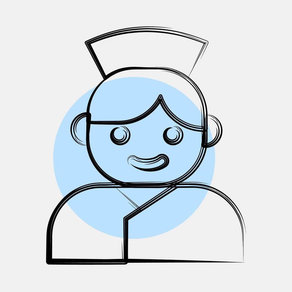 Icon nurse. Medical elements. Icon in color spot style. vector
