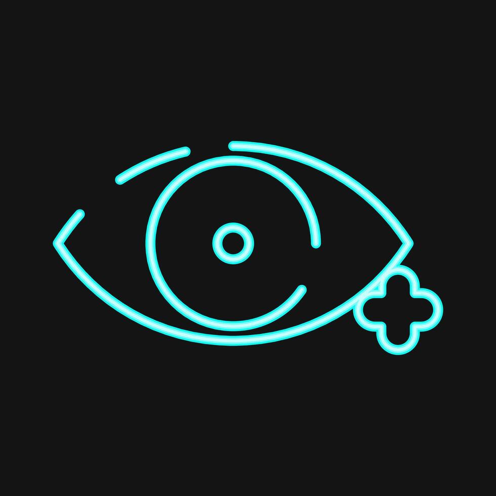 Icon ophthalmology. Medical elements. Icon in neon style. vector