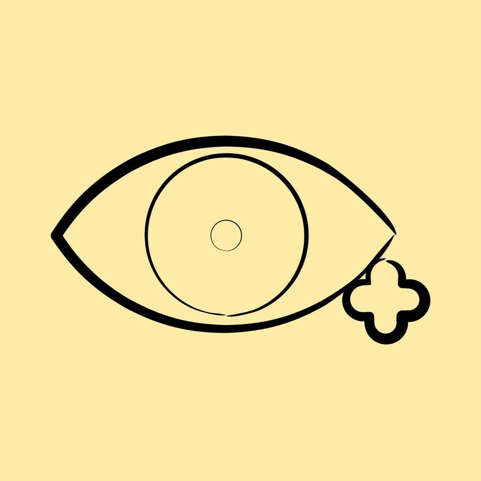 Icon ophthalmology. Medical elements. Icon in hand drawn style. vector