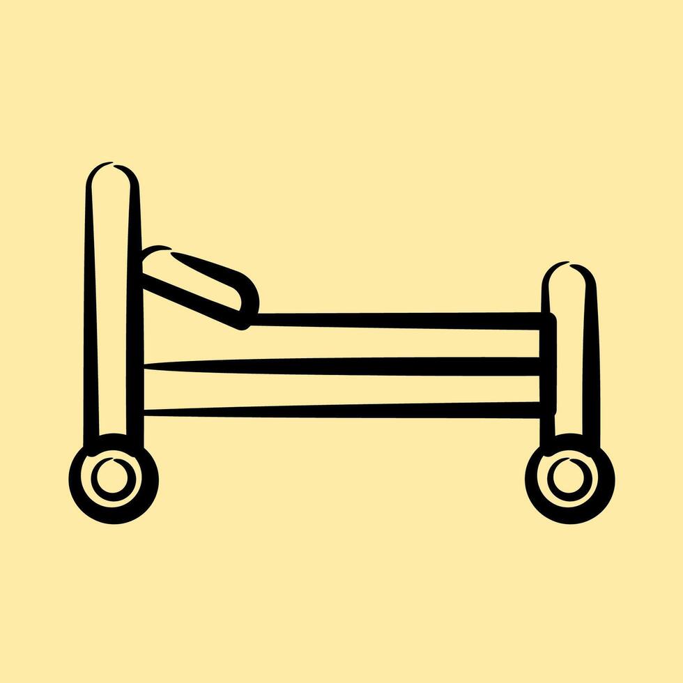 Icon bed. Medical elements. Icon in hand drawn style. vector