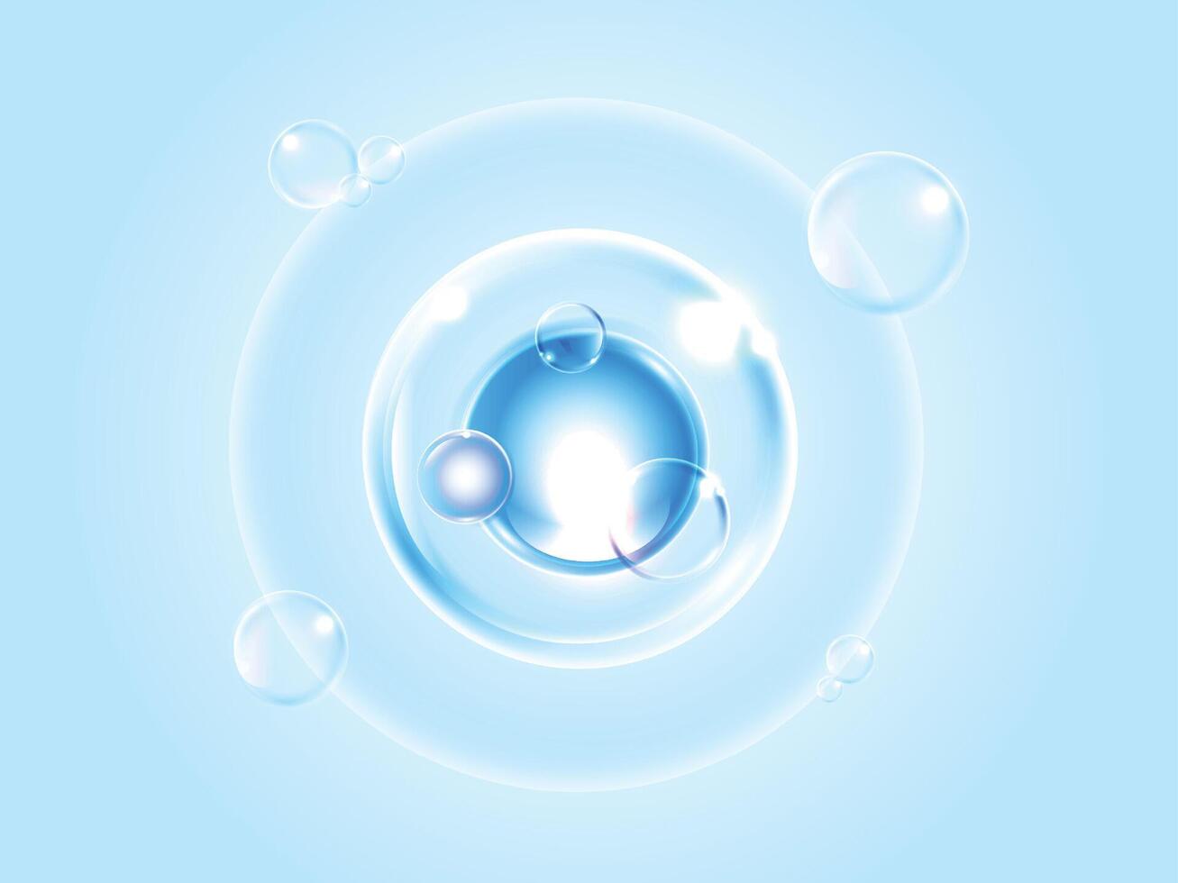 Blue bubbles on a light background vector