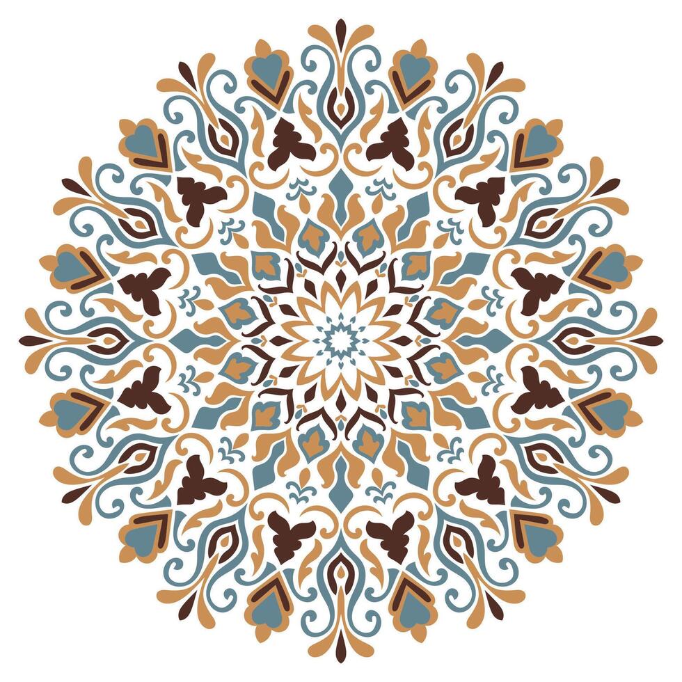 Mandala flowers for decorating plates, ceramics, fabric patterns vector
