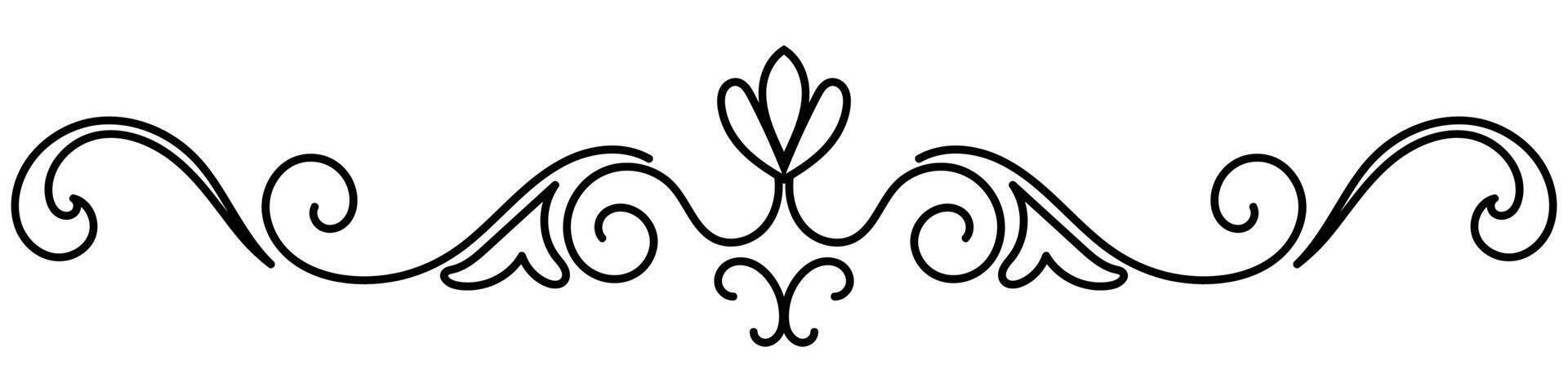 Vintage elements, black scroll lines for banner decoration vector
