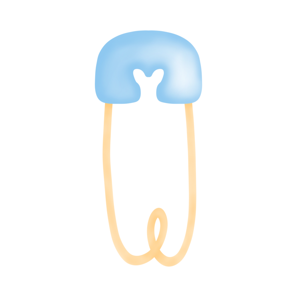 Blue baby safety pin illustration png