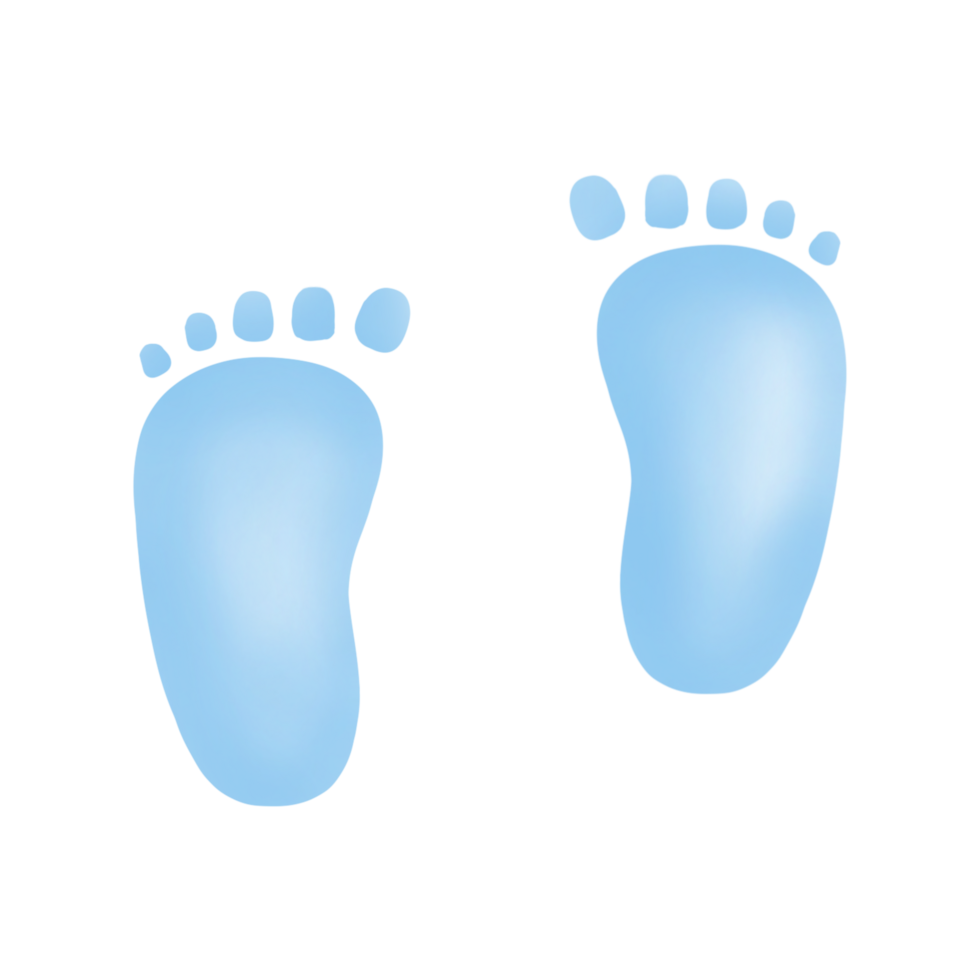 Blue baby foot print png