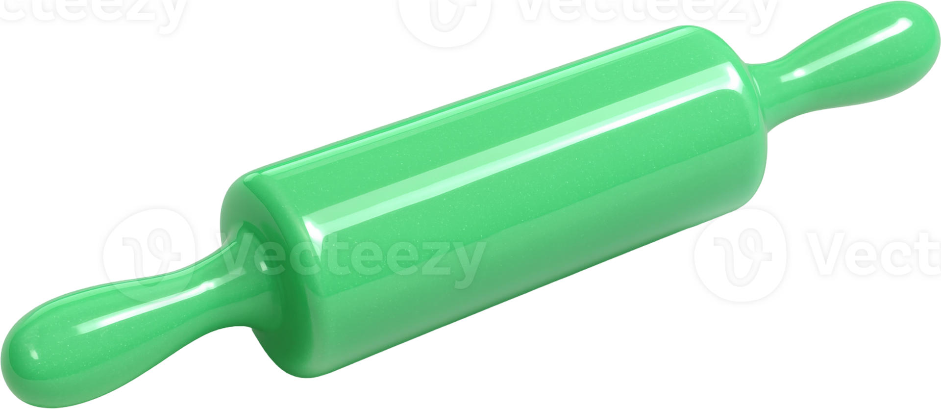 Glossy pastel green rolling pin for baking and kitchen use png