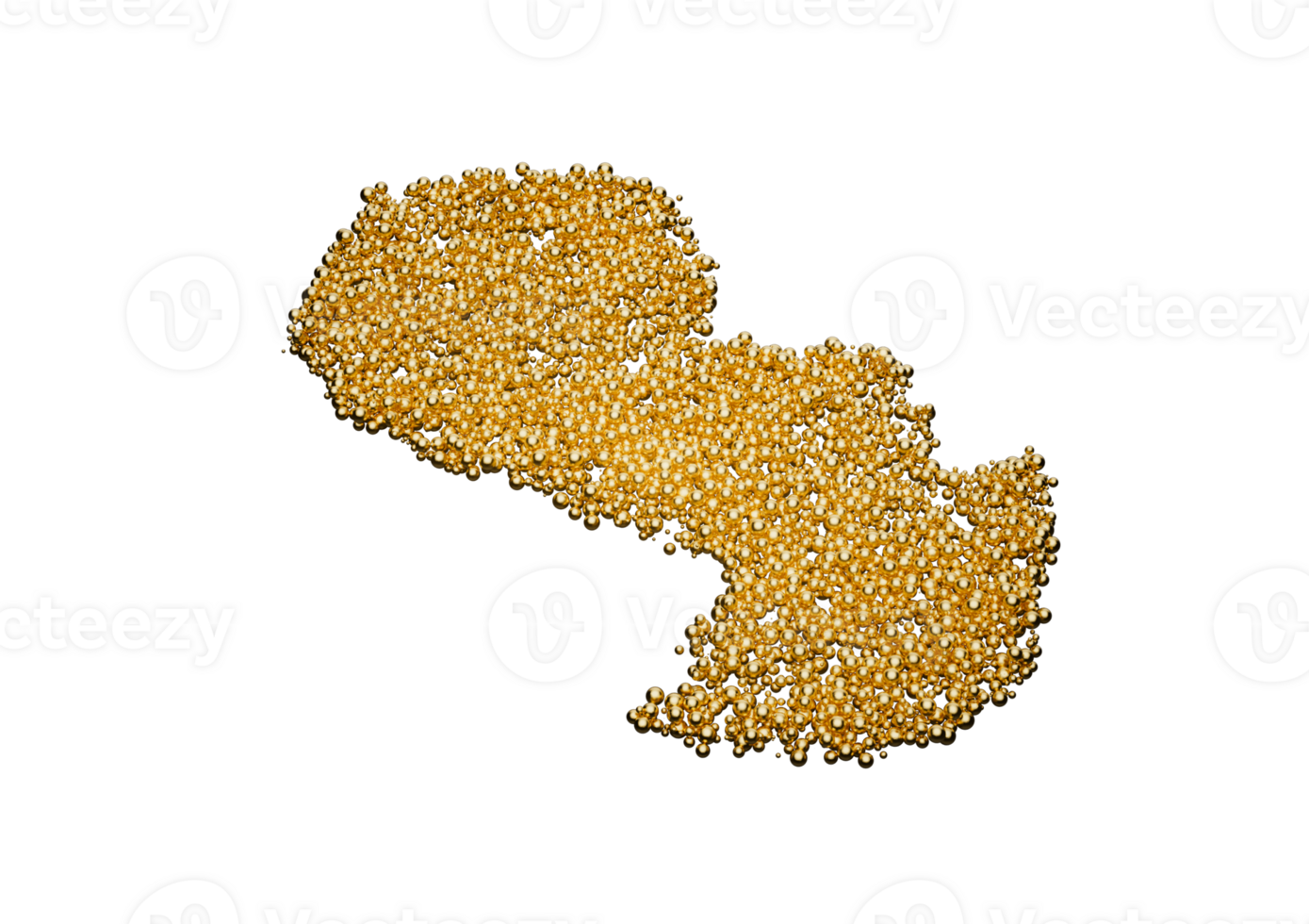 Paraguay Map Made Of High Quality Premium Golden Shiny Metallic Beads Or Balls 3D Illustration png