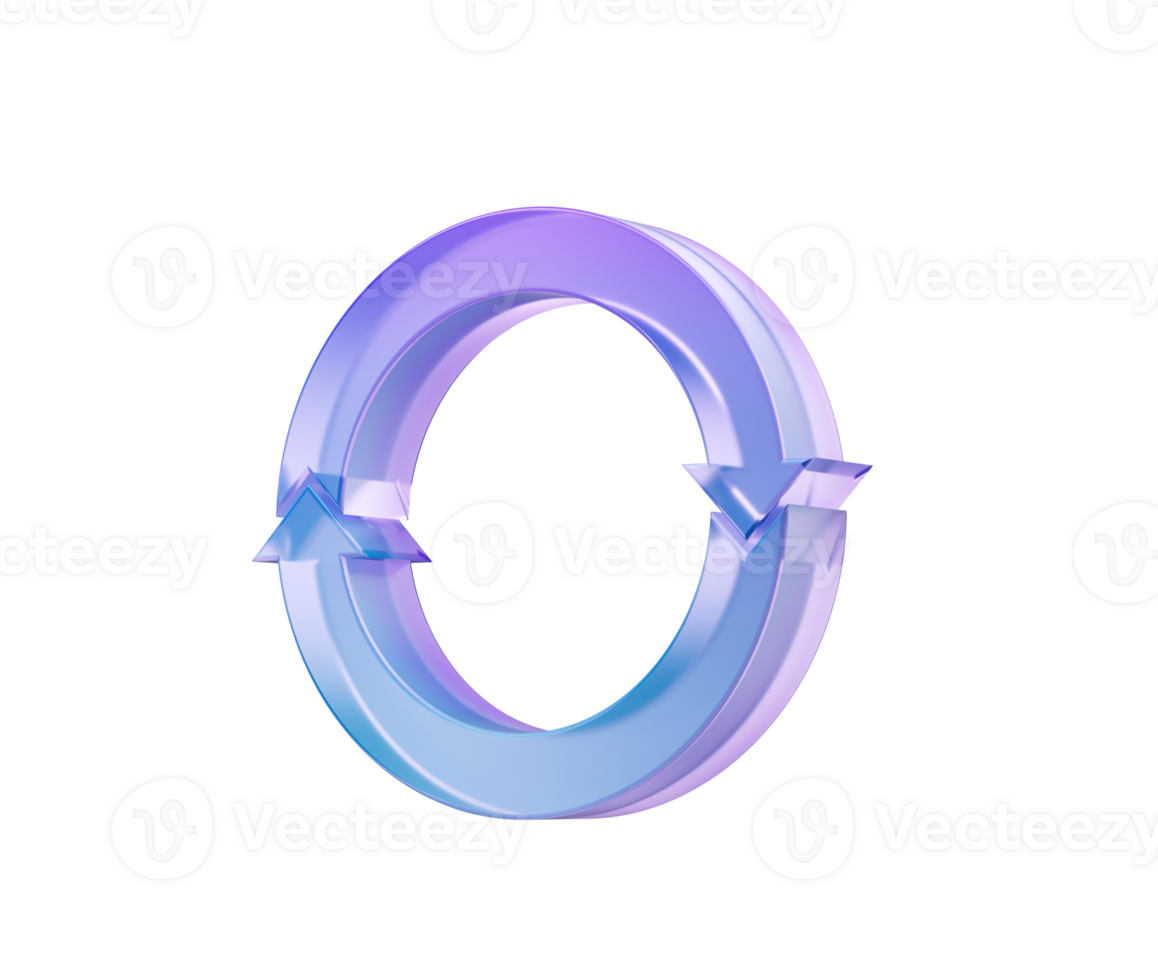 3d Rounded Clockwise Arrow Loop Symbolizes Recycling And Continuous Rotation png